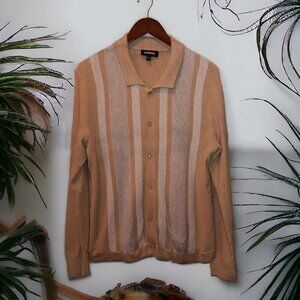 Express ★ Men's Long Sleeve Sweater Polo - Moroccan Striped Pattern